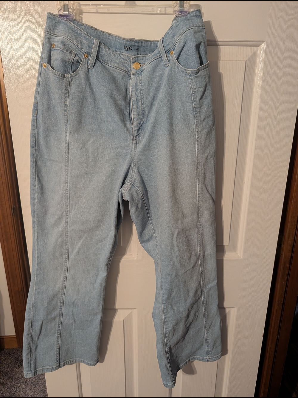 INC International Concepts Light Blue Flare Jeans